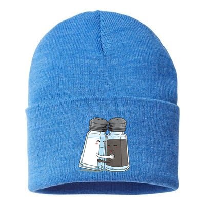 Cute Salt Pepper Shaker Hugs Funny Gift Sustainable Knit Beanie