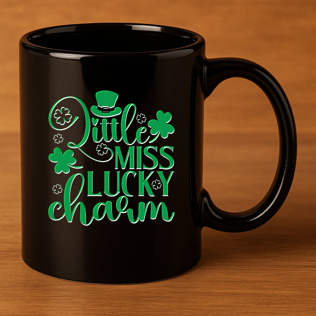 Cute St Patricks Day Little Miss Lucky Charm 11oz C Handle Ceramic Mug