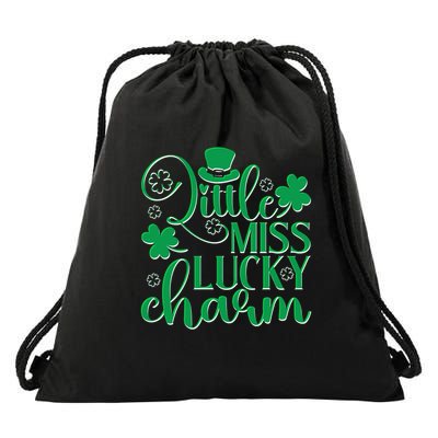 Cute St Patricks Day Little Miss Lucky Charm Drawstring Bag