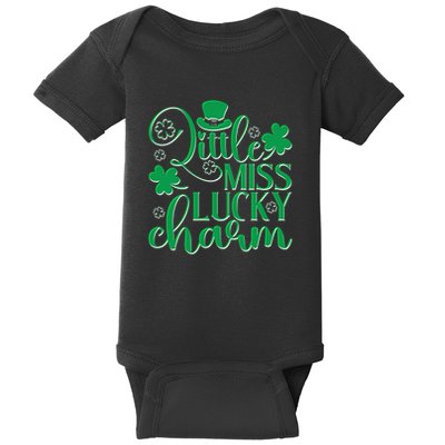 Cute St Patricks Day Little Miss Lucky Charm Baby Bodysuit