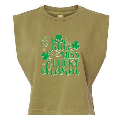 Cute St Patricks Day Little Miss Lucky Charm Garment-Dyed Women's Muscle Tee