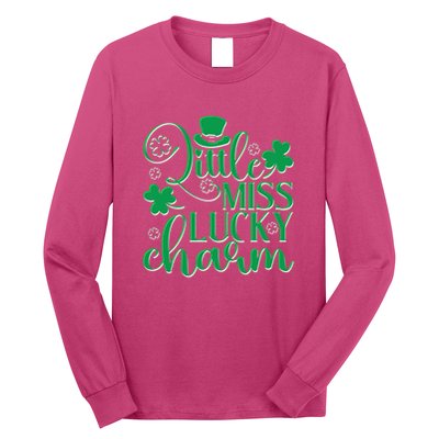 Cute St Patricks Day Little Miss Lucky Charm Long Sleeve Shirt