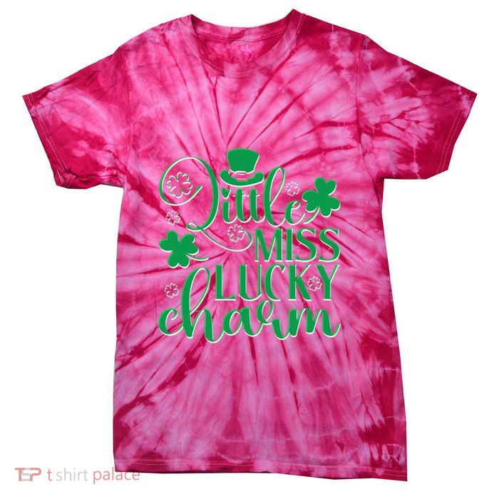 Cute St Patricks Day Little Miss Lucky Charm Tie-Dye T-Shirt