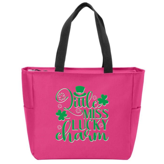 Cute St Patricks Day Little Miss Lucky Charm Zip Tote Bag