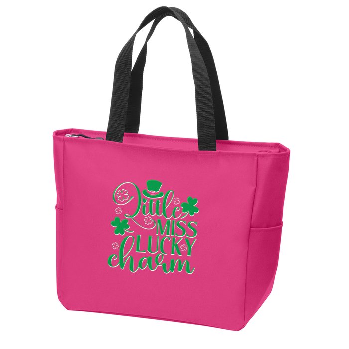 Cute St Patricks Day Little Miss Lucky Charm Zip Tote Bag
