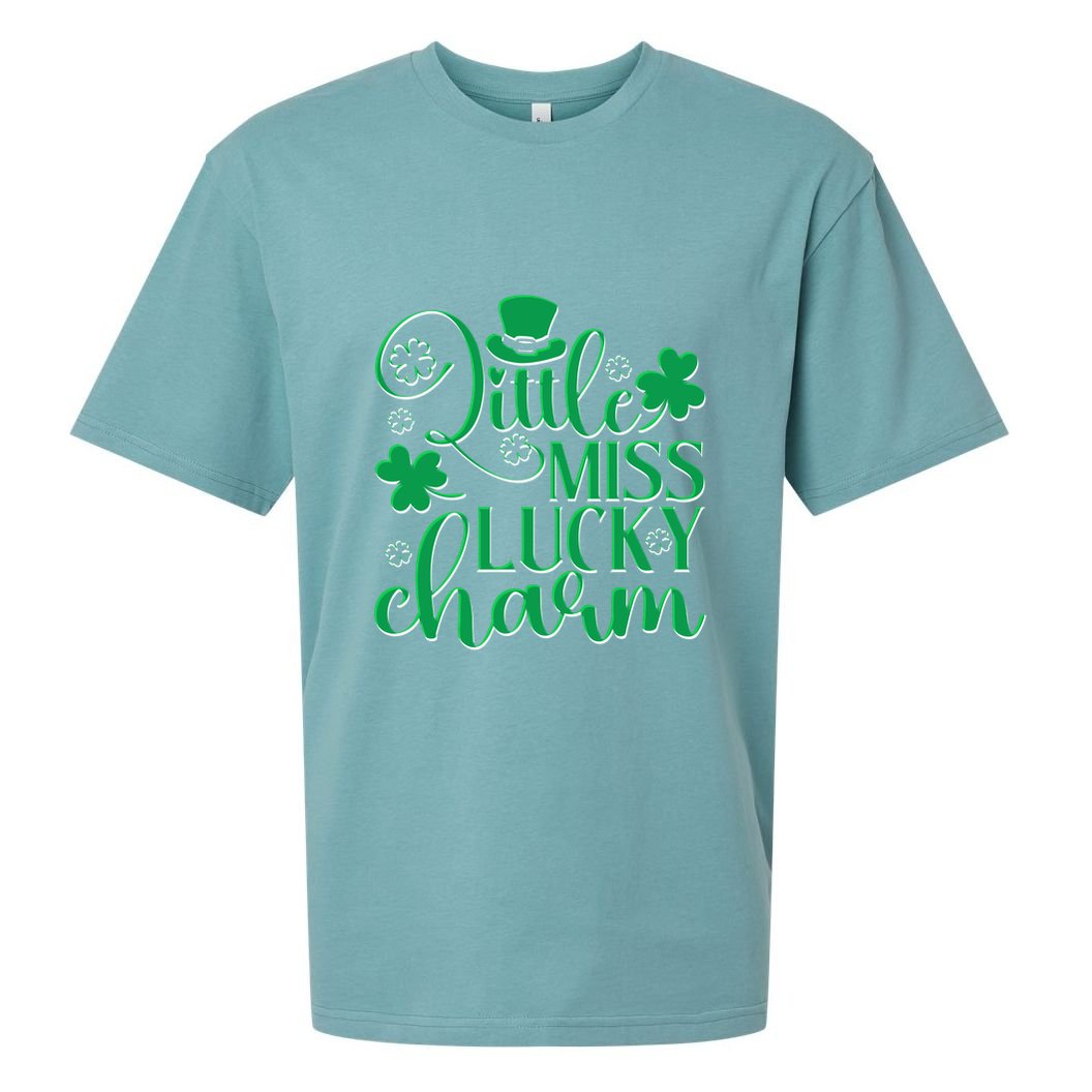 Cute St Patricks Day Little Miss Lucky Charm Sueded Cloud Jersey T-Shirt