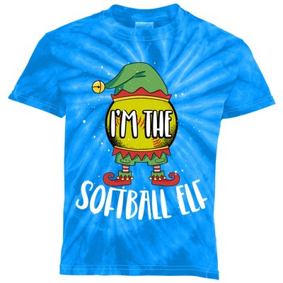 Christmas Softball Player Santa Claus Xmas Day Sport Cute Gift Kids Tie-Dye T-Shirt