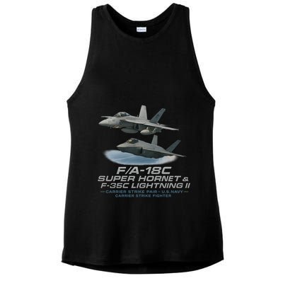 Carrier Strike Pair – F/A-18F & F-35C Ladies PosiCharge Tri-Blend Wicking Tank