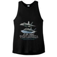 Carrier Strike Pair – F/A-18F & F-35C Ladies PosiCharge Tri-Blend Wicking Tank