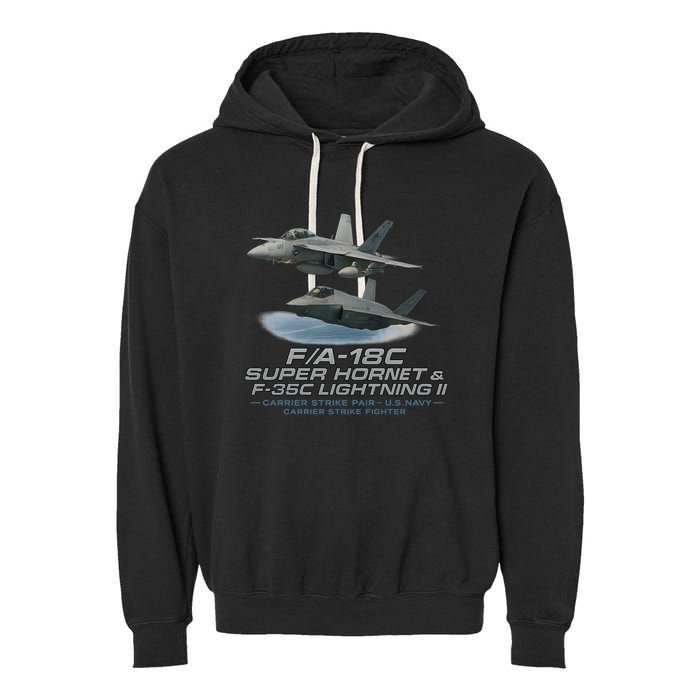 Carrier Strike Pair – F/A-18F & F-35C Garment-Dyed Fleece Hoodie