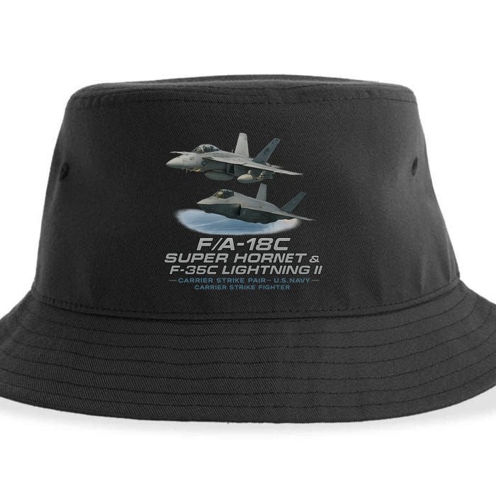 Carrier Strike Pair – F/A-18F & F-35C Sustainable Bucket Hat