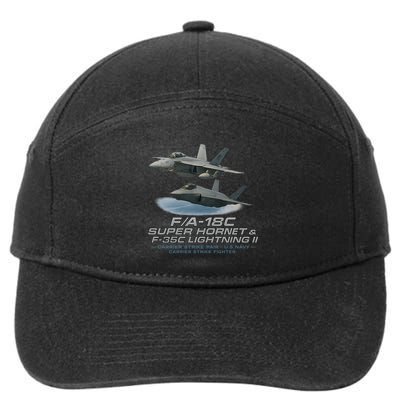 Carrier Strike Pair – F/A-18F & F-35C 7-Panel Snapback Hat