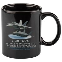 Carrier Strike Pair – F/A-18F & F-35C 11oz C Handle Ceramic Mug