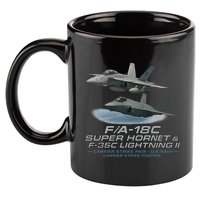 Carrier Strike Pair – F/A-18F & F-35C 11oz C Handle Ceramic Mug