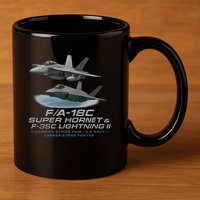 Carrier Strike Pair – F/A-18F & F-35C 11oz C Handle Ceramic Mug
