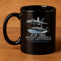 Carrier Strike Pair – F/A-18F & F-35C 11oz C Handle Ceramic Mug