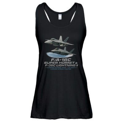 Carrier Strike Pair – F/A-18F & F-35C Ladies Essential Flowy Tank