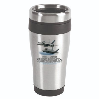 Carrier Strike Pair – F/A-18F & F-35C 16oz Travel Tumbler