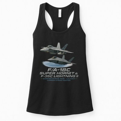 Carrier Strike Pair – F/A-18F & F-35C Womens Tank Top