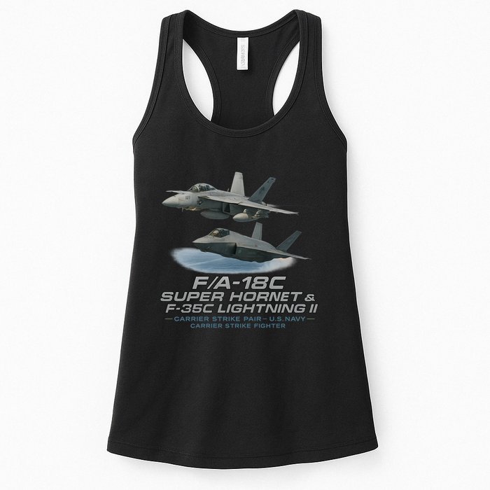 Carrier Strike Pair – F/A-18F & F-35C Womens Tank Top