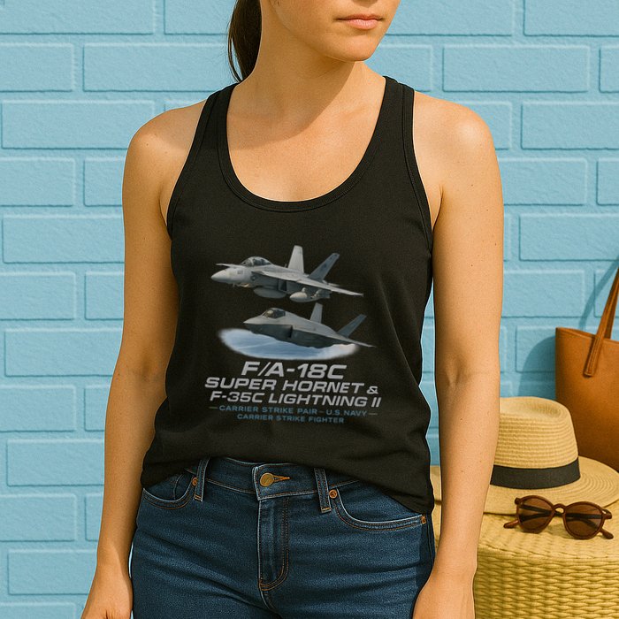 Carrier Strike Pair – F/A-18F & F-35C Womens Tank Top