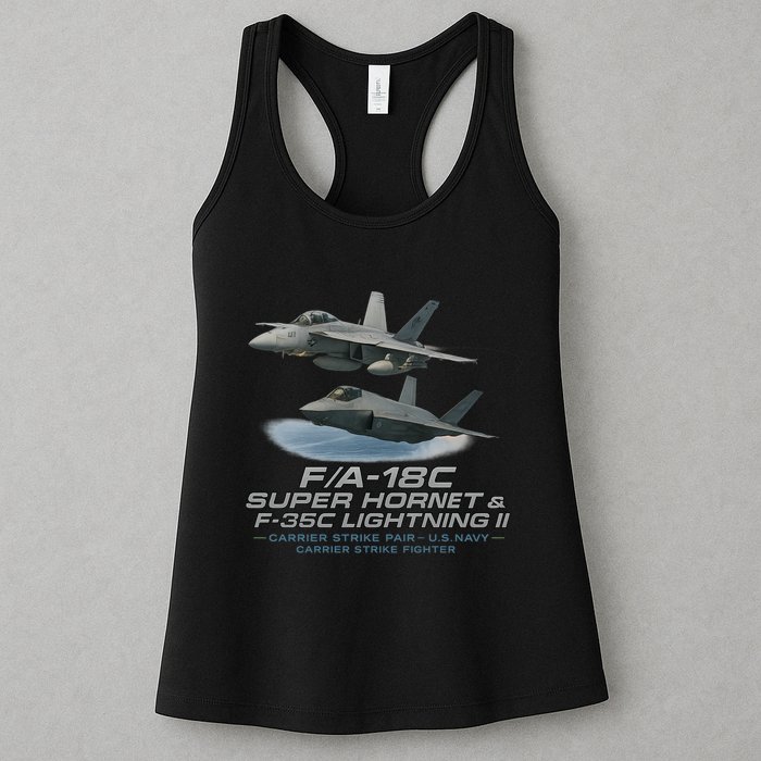 Carrier Strike Pair – F/A-18F & F-35C Womens Tank Top
