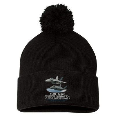 Carrier Strike Pair – F/A-18F & F-35C Pom Pom 12in Knit Beanie