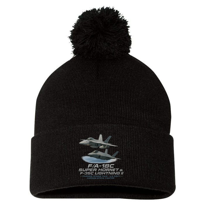 Carrier Strike Pair – F/A-18F & F-35C Pom Pom 12in Knit Beanie