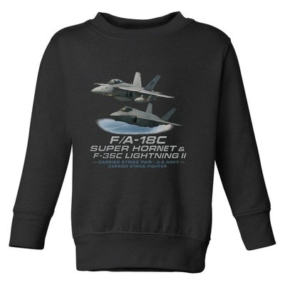 Carrier Strike Pair – F/A-18F & F-35C Toddler Sweatshirt