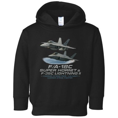 Carrier Strike Pair – F/A-18F & F-35C Toddler Hoodie