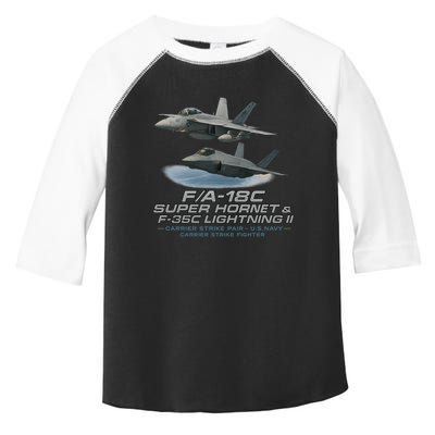 Carrier Strike Pair – F/A-18F & F-35C Toddler Fine Jersey T-Shirt