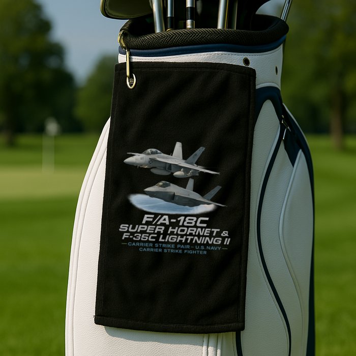 Carrier Strike Pair – F/A-18F & F-35C Golf Towel