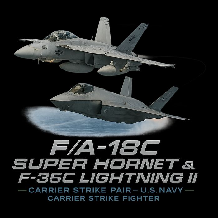 Carrier Strike Pair – F/A-18F & F-35C Cropped Pullover Crew