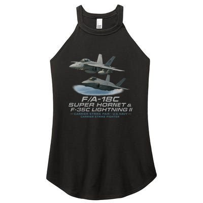 Carrier Strike Pair – F/A-18F & F-35C Women's Perfect Tri Rocker Tank