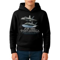 Carrier Strike Pair – F/A-18F & F-35C Kids Hoodie