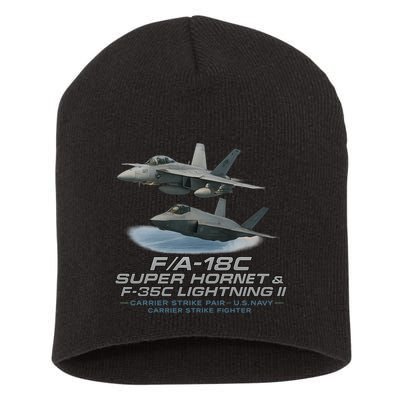 Carrier Strike Pair – F/A-18F & F-35C Short Acrylic Beanie
