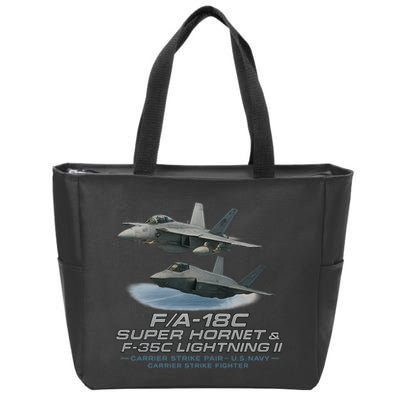 Carrier Strike Pair – F/A-18F & F-35C Zip Tote Bag