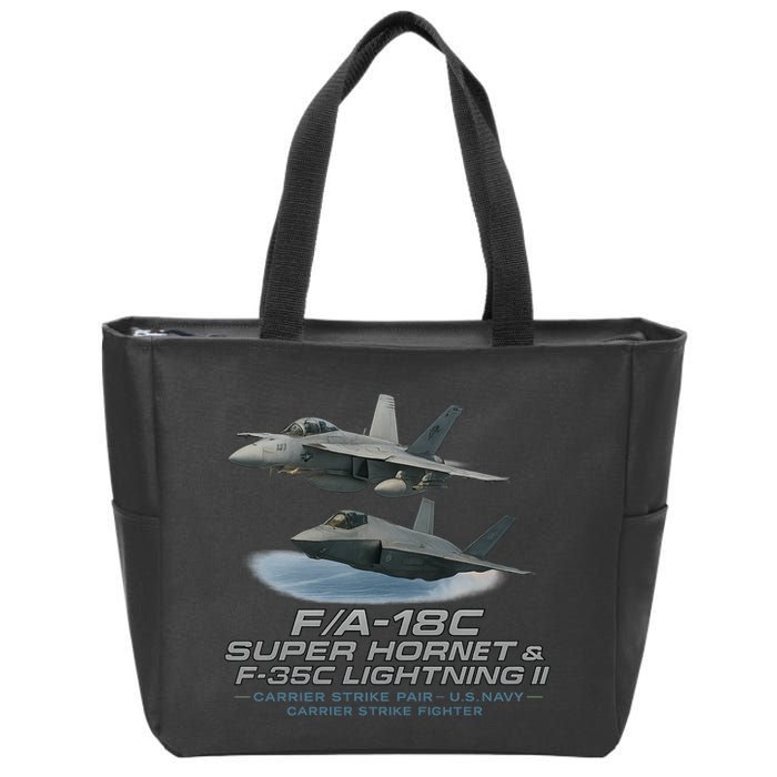 Carrier Strike Pair – F/A-18F & F-35C Zip Tote Bag