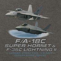 Carrier Strike Pair – F/A-18F & F-35C Cotton Canvas Backpack