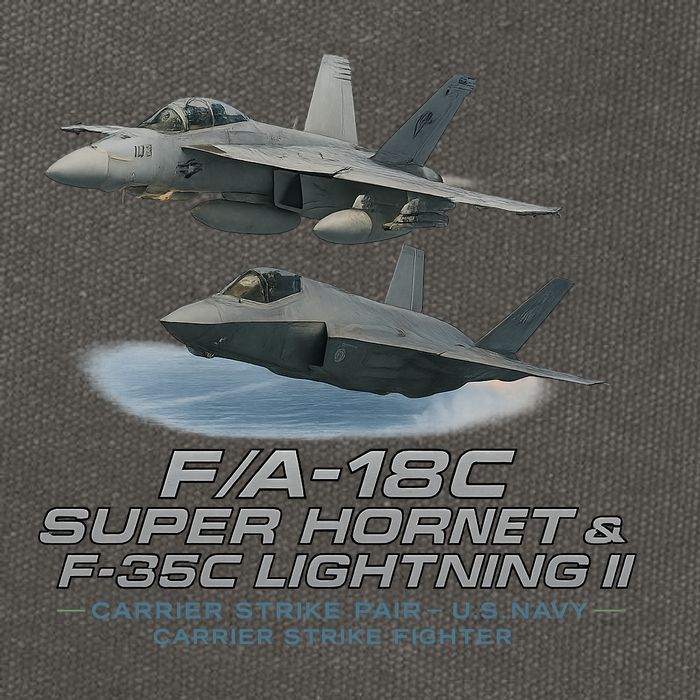 Carrier Strike Pair – F/A-18F & F-35C Cotton Canvas Backpack