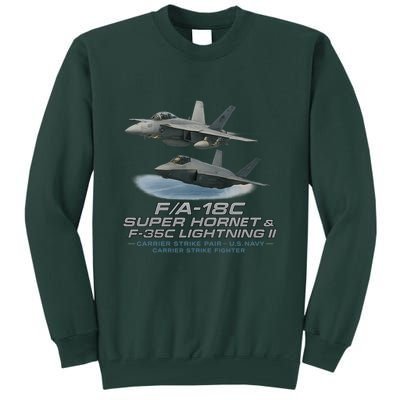 Carrier Strike Pair – F/A-18F & F-35C Tall Sweatshirt