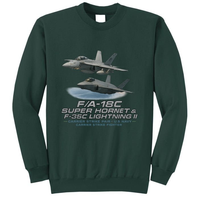 Carrier Strike Pair – F/A-18F & F-35C Tall Sweatshirt