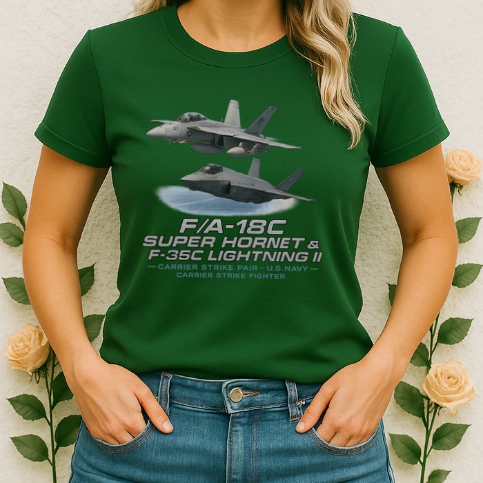 Carrier Strike Pair – F/A-18F & F-35C Womens T-Shirt