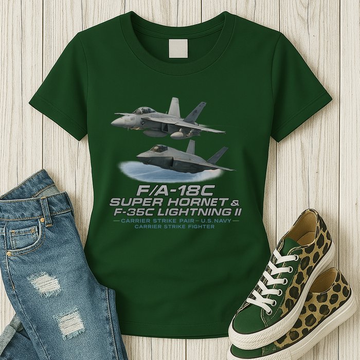 Carrier Strike Pair – F/A-18F & F-35C Womens T-Shirt