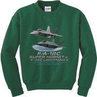 Carrier Strike Pair – F/A-18F & F-35C Kids Sweatshirt