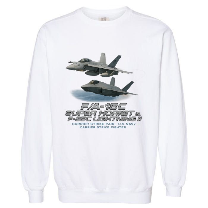 Carrier Strike Pair – F/A-18F & F-35C Garment-Dyed Sweatshirt