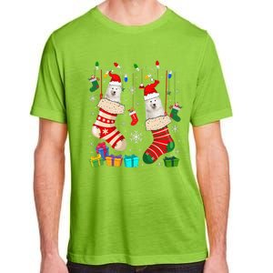 Christmas Socks Pajama Samoyed Dog Puppy Lover Adult ChromaSoft Performance T-Shirt