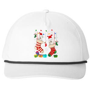 Christmas Socks Pajama Samoyed Dog Puppy Lover Snapback Five-Panel Rope Hat