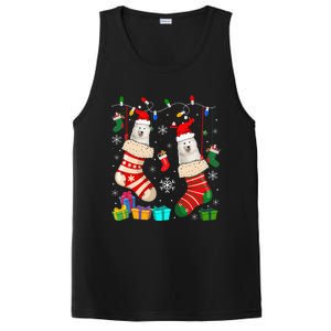 Christmas Socks Pajama Samoyed Dog Puppy Lover PosiCharge Competitor Tank