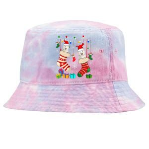 Christmas Socks Pajama Samoyed Dog Puppy Lover Tie-Dyed Bucket Hat